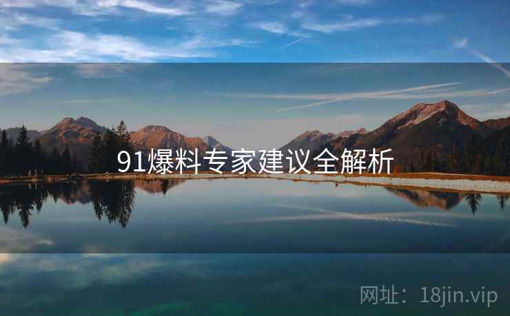 91爆料专家建议全解析