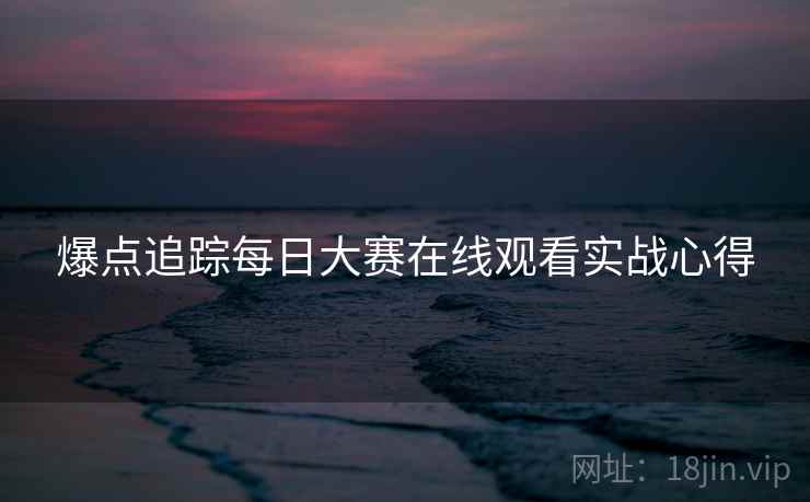 爆点追踪每日大赛在线观看实战心得