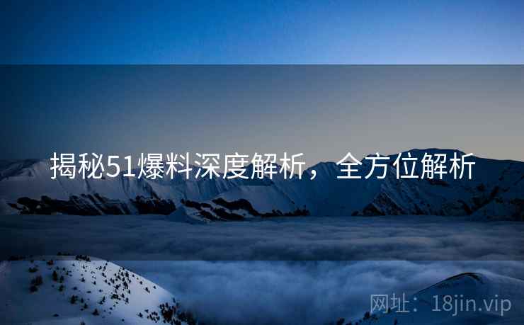 揭秘51爆料深度解析，全方位解析